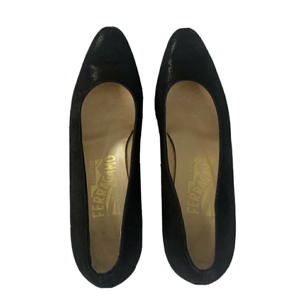 Salvatore Ferragamo Black Sparkle 2" Heels 6.5 AAA - Picture 3 of 12